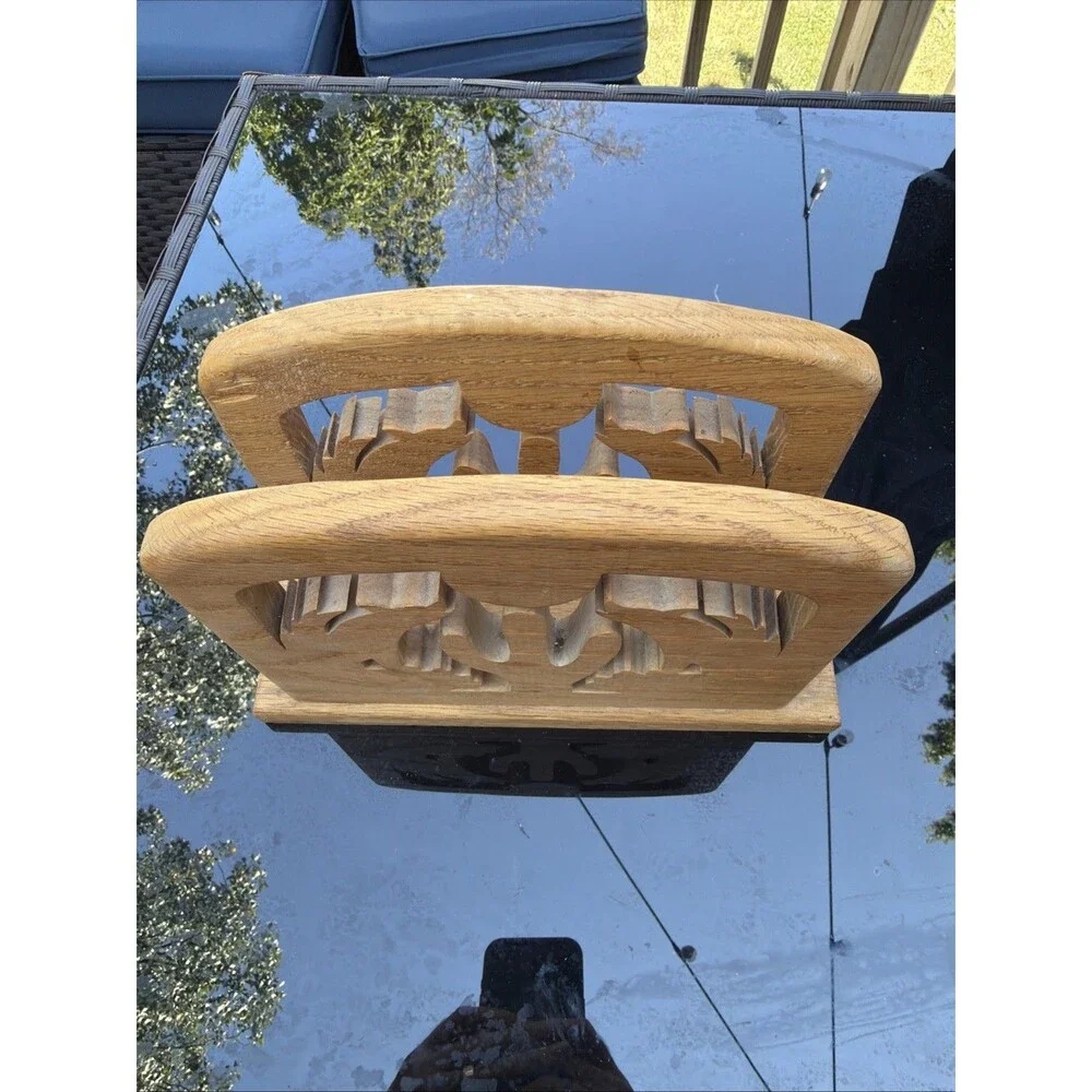 Handcrafted Wooden Wolf And Cactus Napkin Holder RusticFarmhouse Decor Southwest